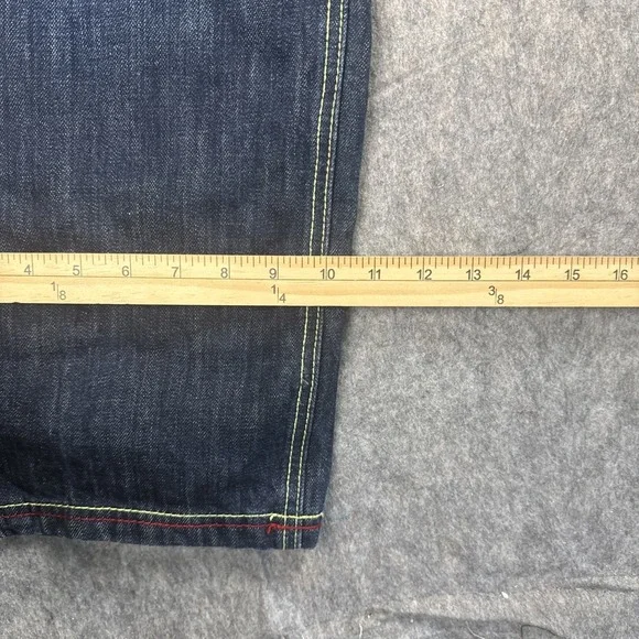 Vtg COOGI Jeans Mens sz 38x34 Embroidered Sneaker Shoes Rainbow Blue Denim Y2K - Picture 12 of 16